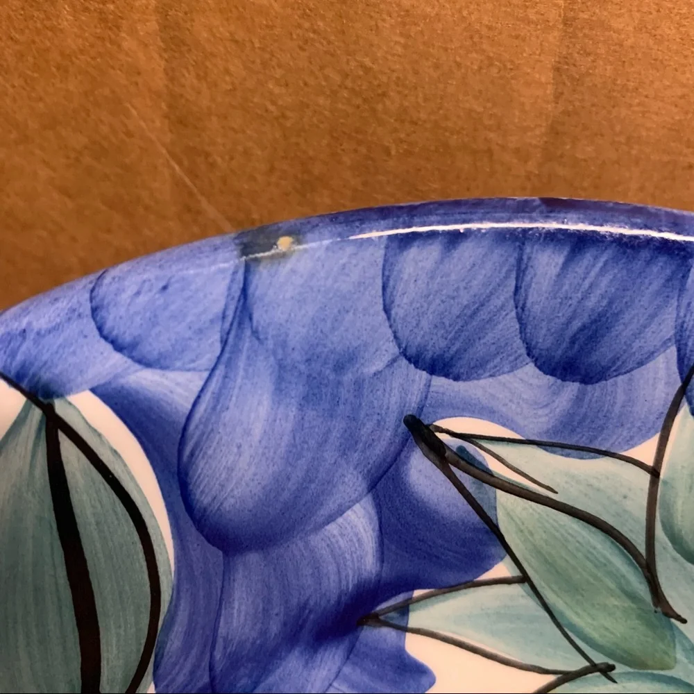 Set of 2 Pier 1 Handpainted Salad Plates Fruit Italy Lunch Display 9.5